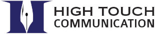 A black and white image of the logo for high tech community.