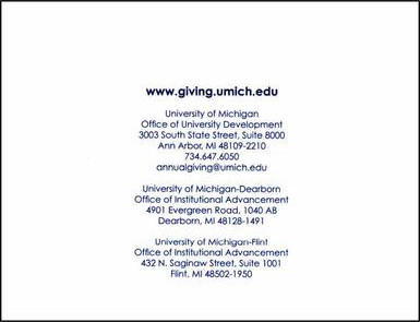 A page of the university of michigan 's directory.