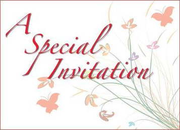 A special invitation with flowers and butterflies